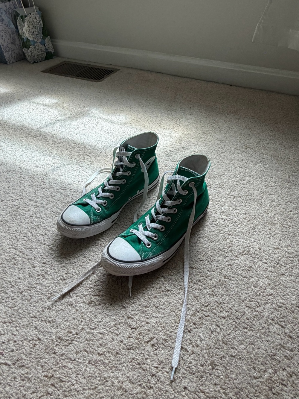 Converse Green High-Top Sneakers with White Accents